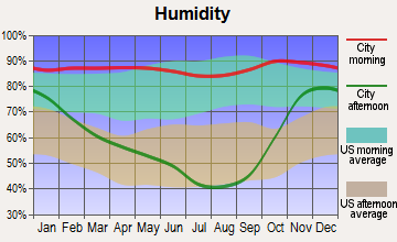 Yoder, Oregon humidity