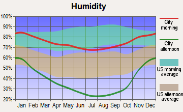 Magalia, California humidity