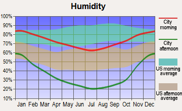 Mammoth Lakes, California humidity