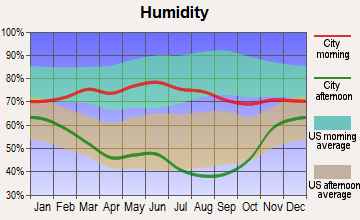 Batesland, South Dakota humidity