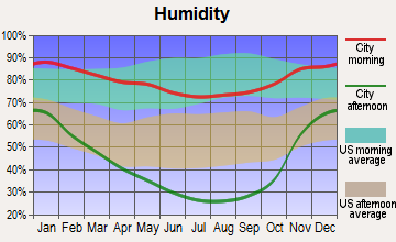 Red Bluff, California humidity