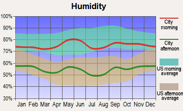 Eastland, Texas humidity