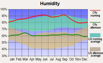 Solvang, California humidity