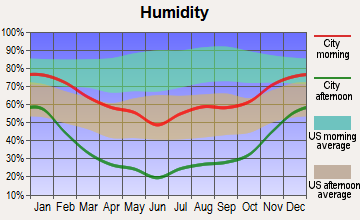 White Mesa, Utah humidity