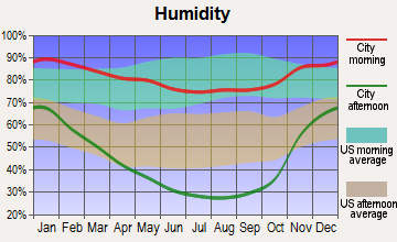 Willits, California humidity