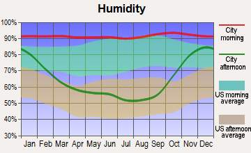 Montesano, Washington humidity