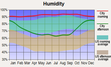Point Roberts, Washington humidity