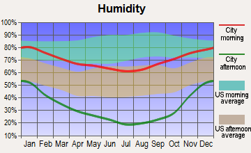 Bear Valley, California humidity