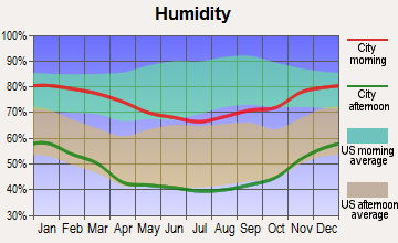 North Antelope Valley, California humidity