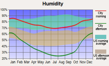 Lake Tahoe, California humidity