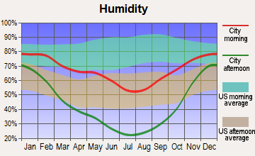 Evanston, Wyoming humidity