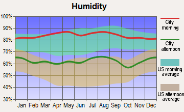 Milton, Florida humidity