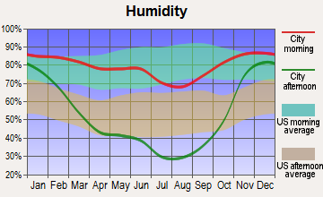 Osburn, Idaho humidity