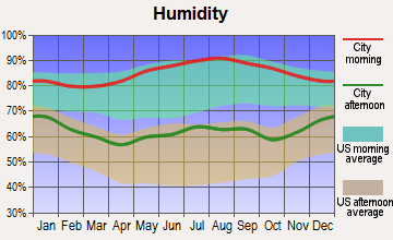 Laceys Spring, Alabama humidity