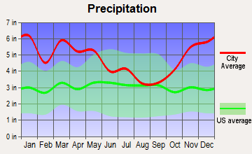 Jonesville, Louisiana average precipitation