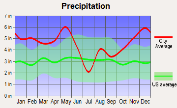 Logansport, Louisiana average precipitation