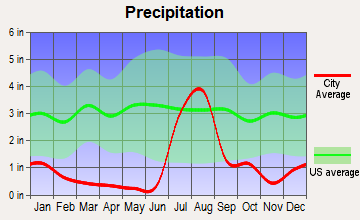 Sierra Vista, Arizona average precipitation