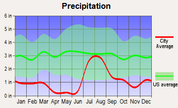 Three Points, Arizona average precipitation