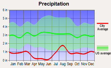 Arizona City, Arizona average precipitation