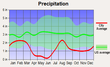 Bagdad, Arizona average precipitation