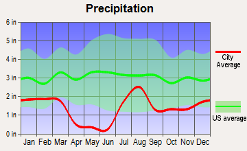 Dudleyville, Arizona average precipitation