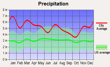 Hattiesburg, Mississippi average precipitation
