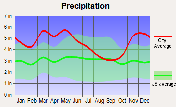 Como, Mississippi average precipitation