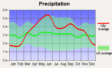 Rich Hill, Missouri average precipitation