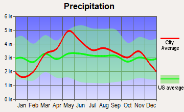 Rush Hill, Missouri average precipitation