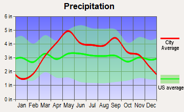 Sweet Springs, Missouri average precipitation