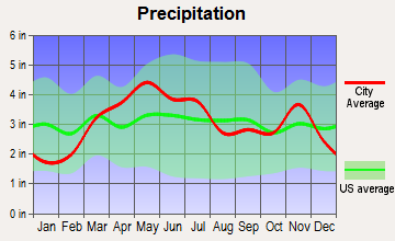 Warrenton, Missouri average precipitation