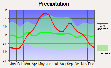 Drexel, Missouri average precipitation