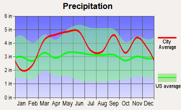 Cassville, Missouri average precipitation