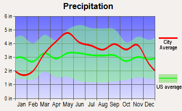 Camdenton, Missouri average precipitation