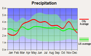 Bourbon, Missouri average precipitation