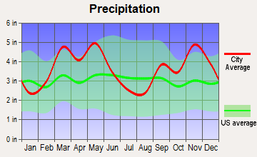 Marshall, Arkansas average precipitation