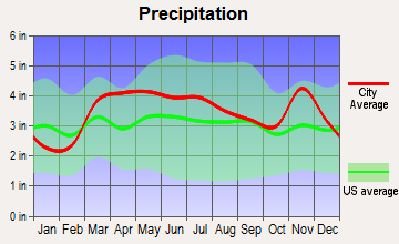 Barnhart, Missouri average precipitation