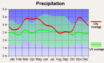 Baker, Missouri average precipitation