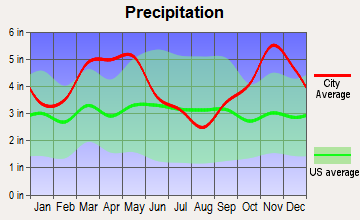 Maumelle, Arkansas average precipitation