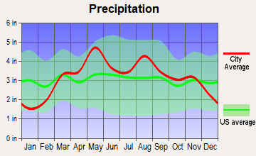 Monroe City, Missouri average precipitation