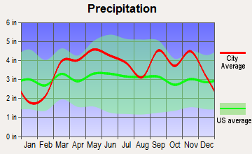 Nixa, Missouri average precipitation