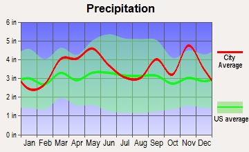Gainesville, Missouri average precipitation