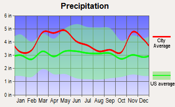 Gordonville, Missouri average precipitation