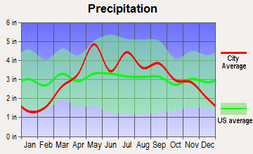 Knox City, Missouri average precipitation