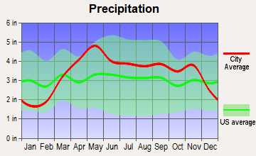 Lake Ozark, Missouri average precipitation