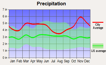 Perrytown, Arkansas average precipitation