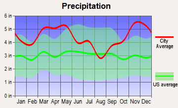 Prattsville, Arkansas average precipitation