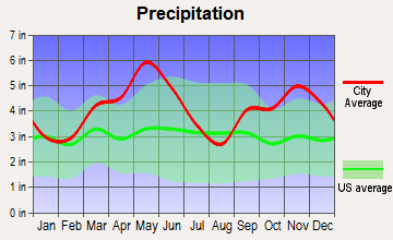 Waldron, Arkansas average precipitation
