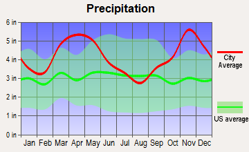 Wrightsville, Arkansas average precipitation