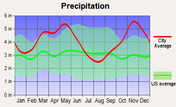 Bigelow, Arkansas average precipitation